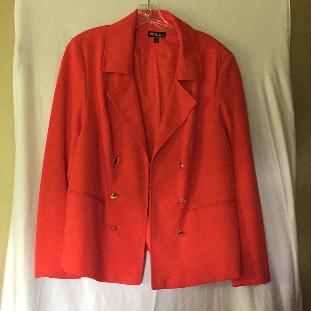 Red Jacket/ Blazer with Gold Buttons Size 18